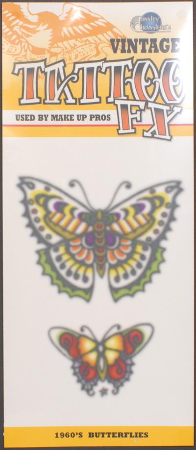 Temporary Tattoo Vintage Butterflies 1960s
