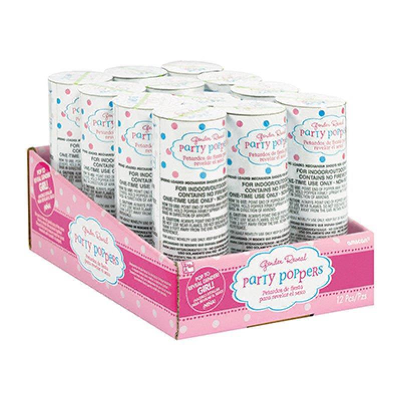 Girl Or Boy? Confetti Poppers - Girl Gender Reveal Box/12