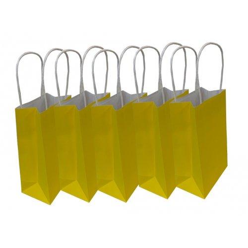 Party Loot Bag Paper Yellow Pk/5