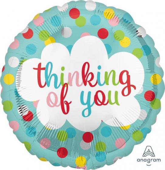 Balloon Foil 45cm Thinking Of You Dots
