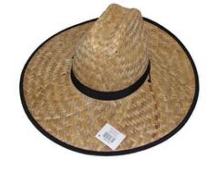 Hat Straw Surf/Beach Wide Brim With Black Trim