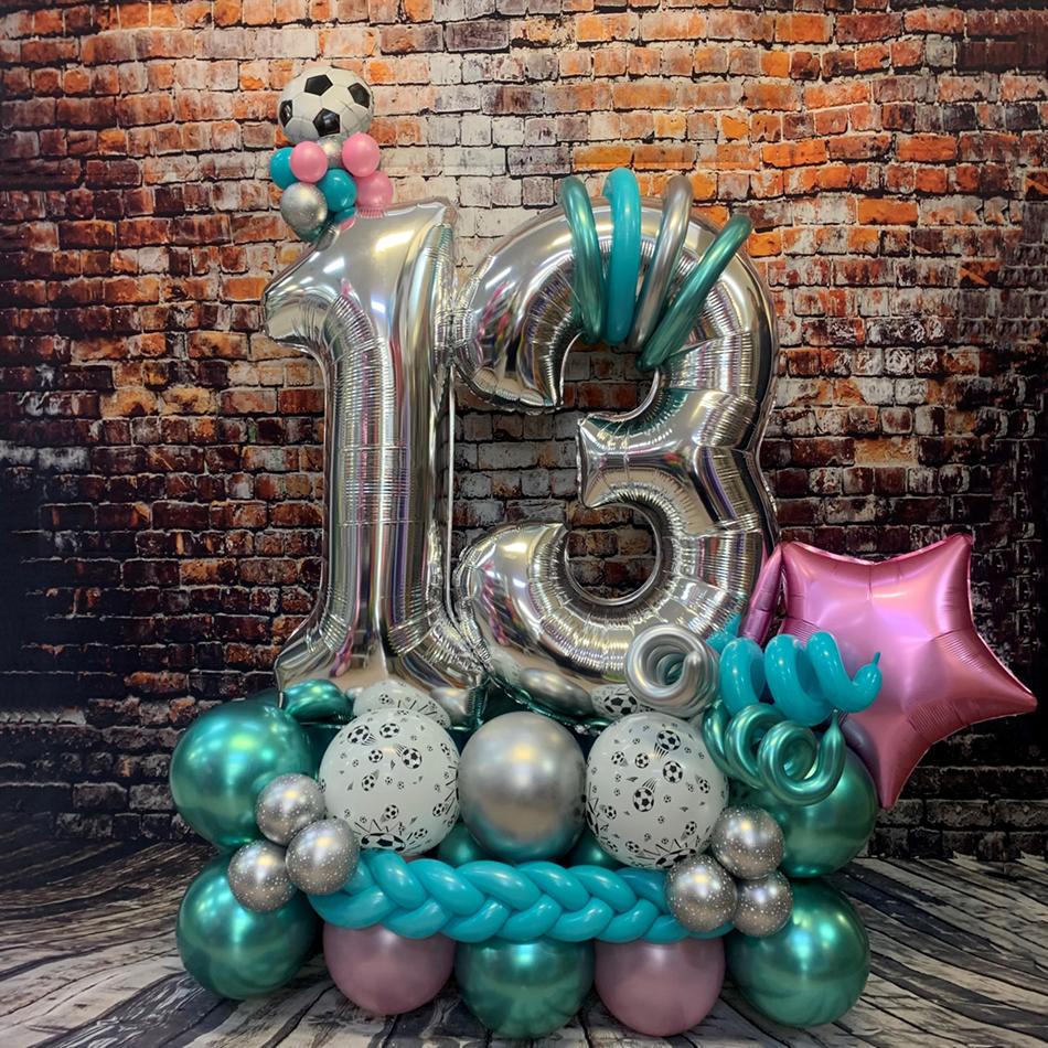 Balloon Décor Themed Birthday Double Numbers