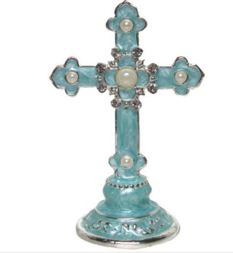 Cake Topper Blue Cross 7.5cm High