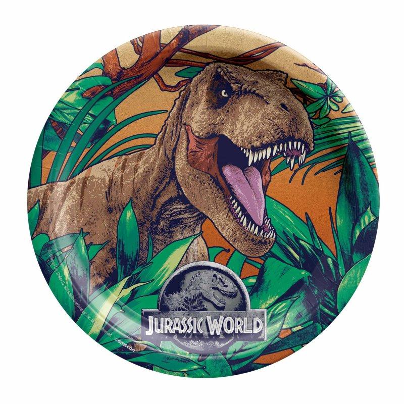 Jurassic Dinosaur Into The Wild 23cm Plates Pk/8