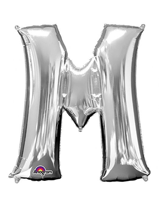 Balloon Foil Letter M Silver 40cm