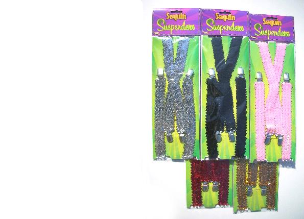 Suspenders/Braces Black Sequin