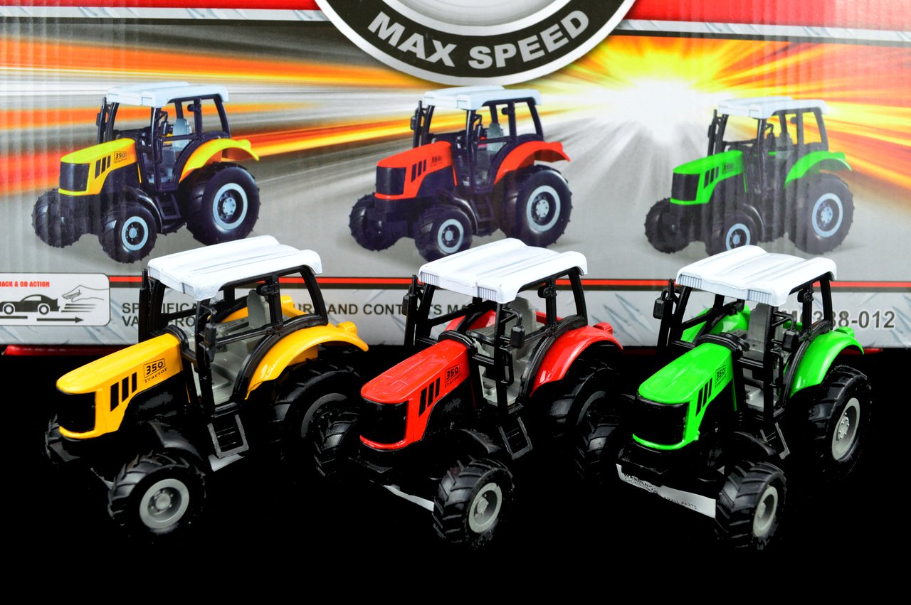 Topper Pullback Tractor 9cm X6 Ass