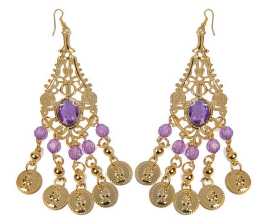 Earrings Bollywood Princess Gem Golden Matches Q430182