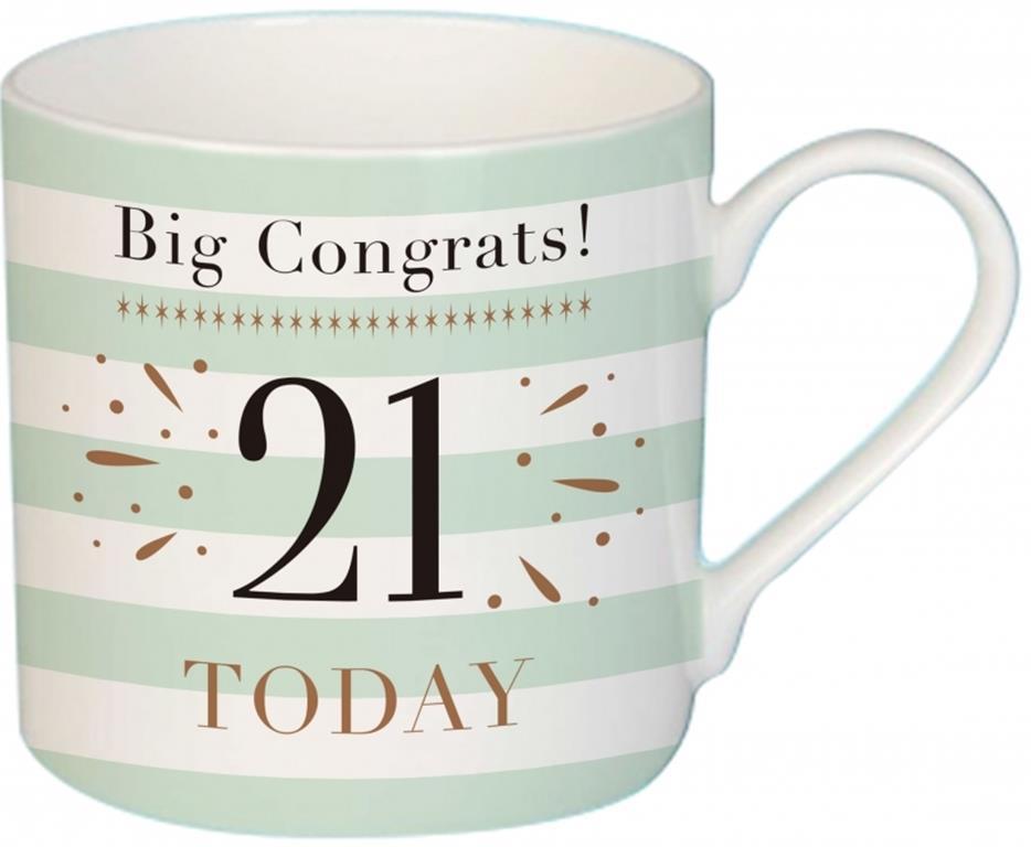 Mug Verve 21st Birthday Mint/White Last Chance Buy