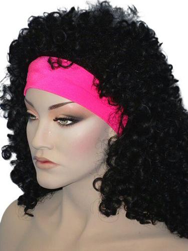Headband 1980s Lycra Neon Pink