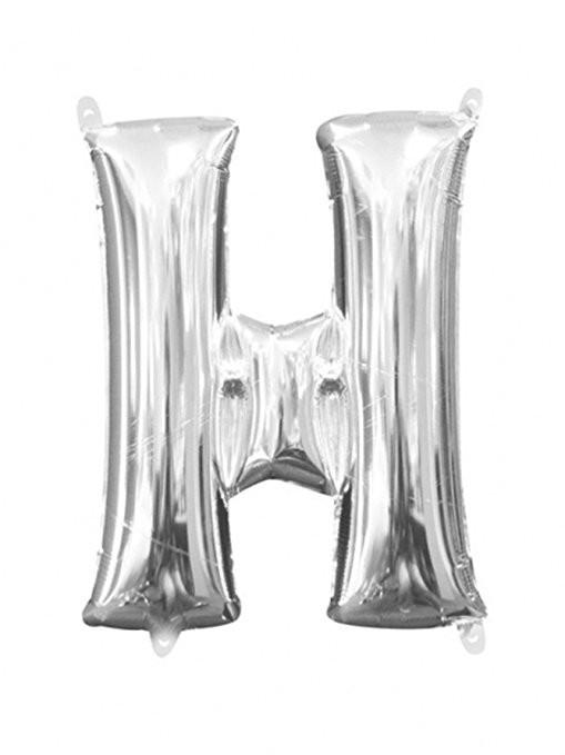 Balloon Foil Letter H Silver 40cm