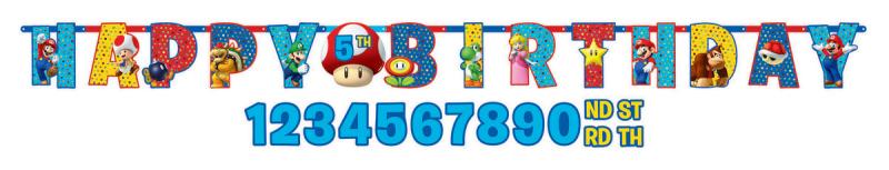 Super Mario Birthday Banner Jumbo Add An Age