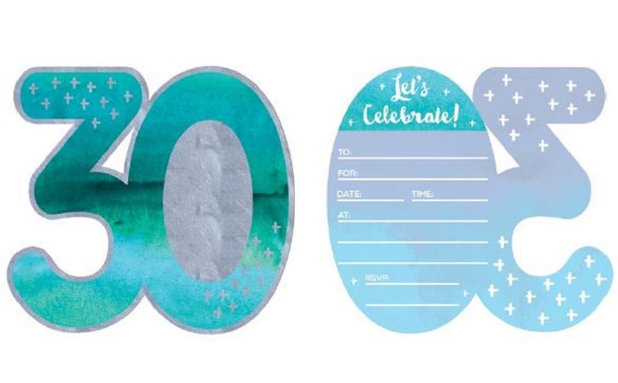 Party Invitation Pk/8 30th (Thirty) Birthday