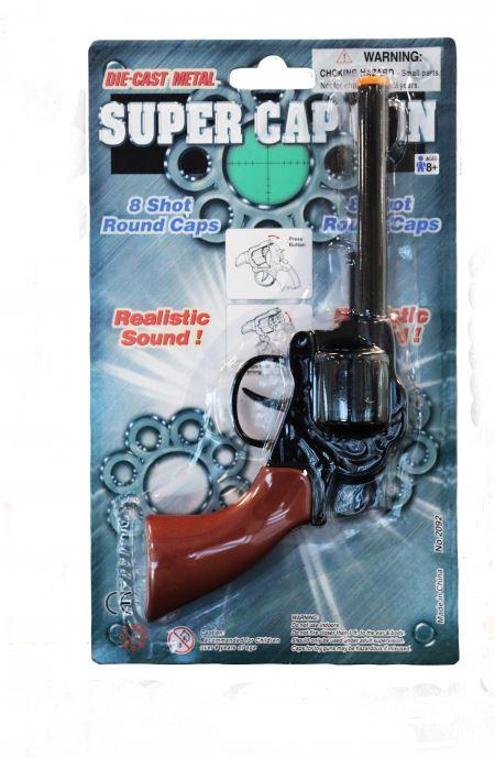 Cap Gun Cowboy/Cowgirl Party Prop Diecast Metal Black & Brown