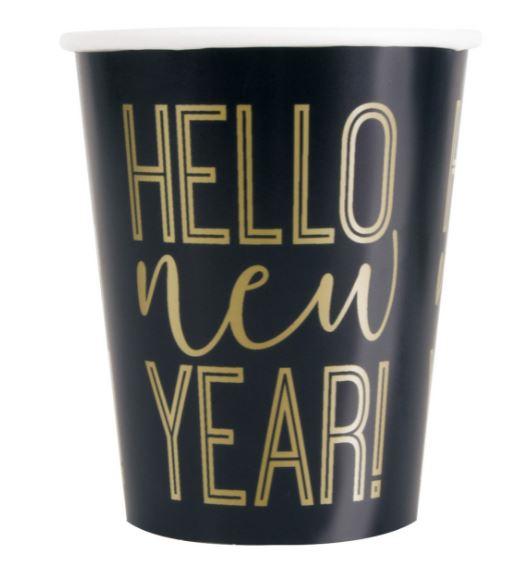 Cups Paper Roaring Happy New Year Pk/8 270ml