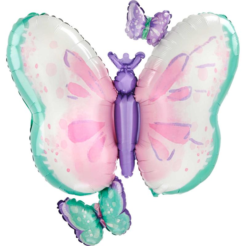 Balloon Foil Shape Butterfly Flutters 73cm X 71cm