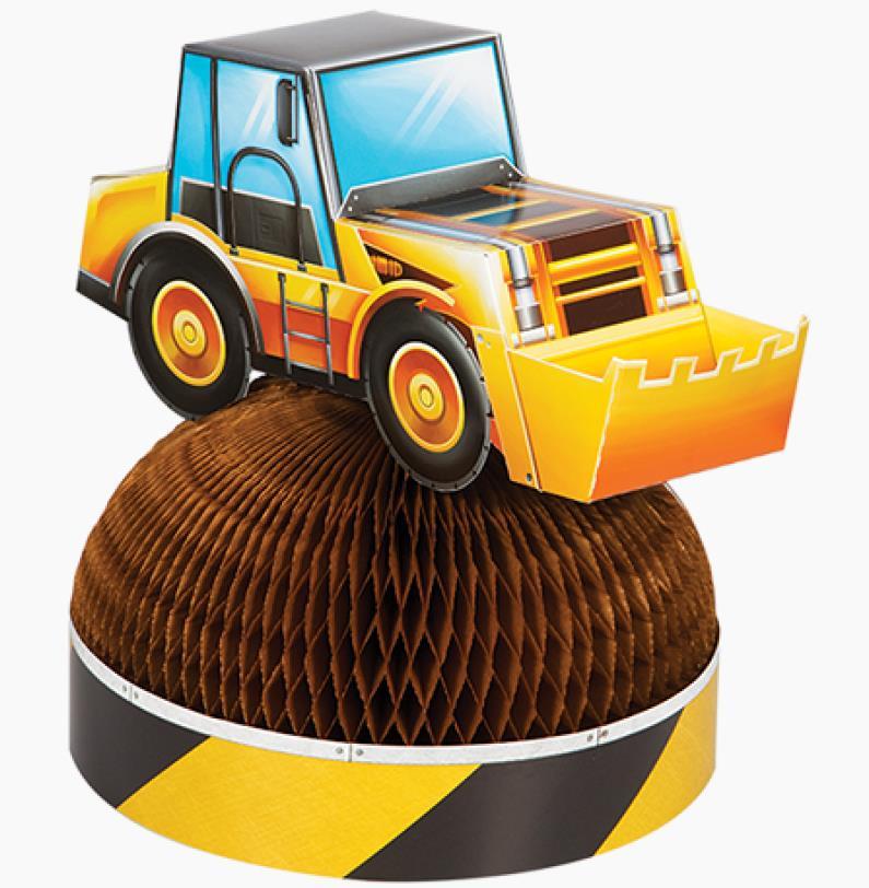 Big Dig Construction Centrepiece 3D 28cm X 23cm Honeycomb