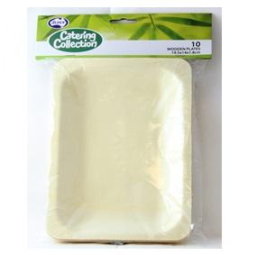 Eco Plate Wood 19.5x14x1.8cm Pk/10
