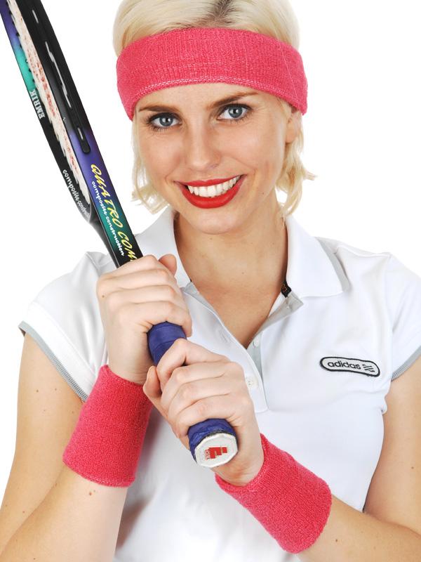 Headband & Wristbands Set Hot Pink