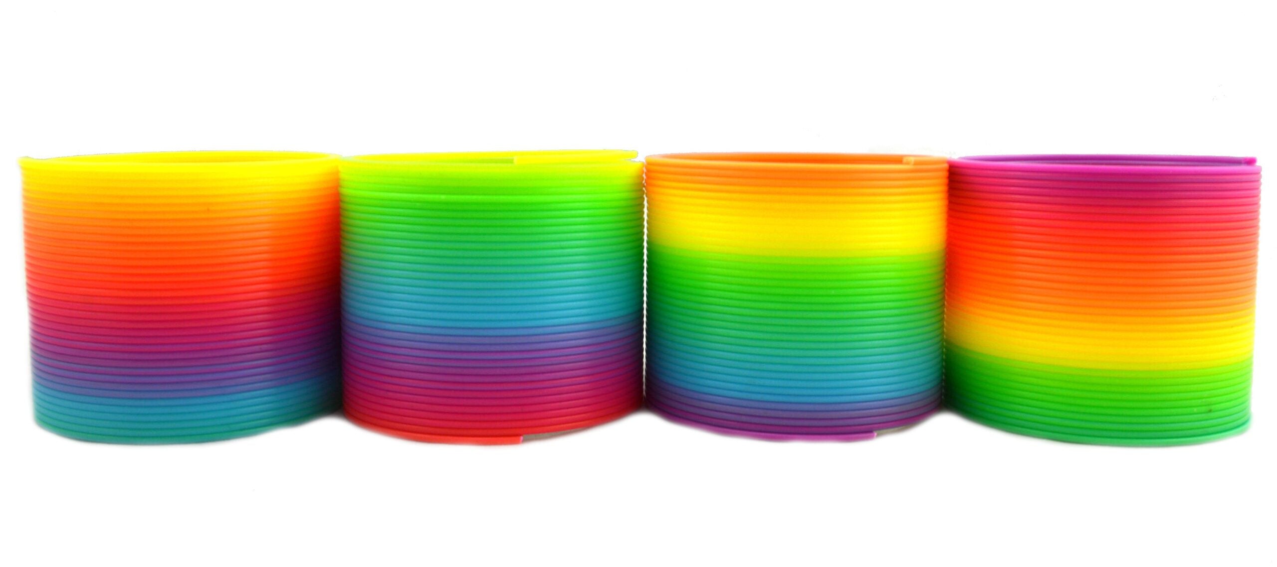 Novelty Toy Neon Rainbow Spring Plastic 7.5cm Each