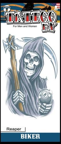 Temporary Tattoo Grim Reaper Biker Tinsley