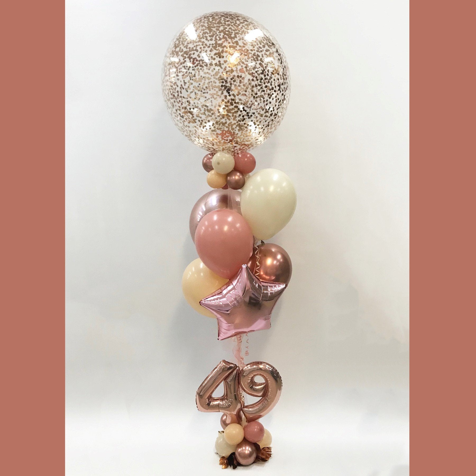 Balloon Bouquet Rose Gold Aged Birthday