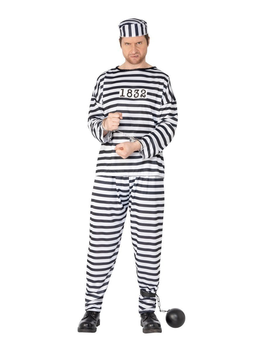 Costume Adult Male Convict Prisoner Medium