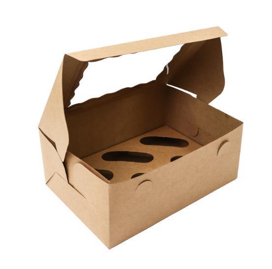 Cupcake Box Brown For 6