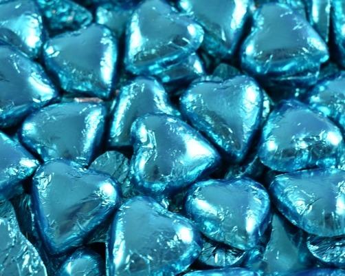 Chocolate Hearts Light Blue 1kg