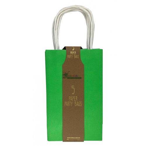 Party Loot Bag Paper Lime Green Pk/5