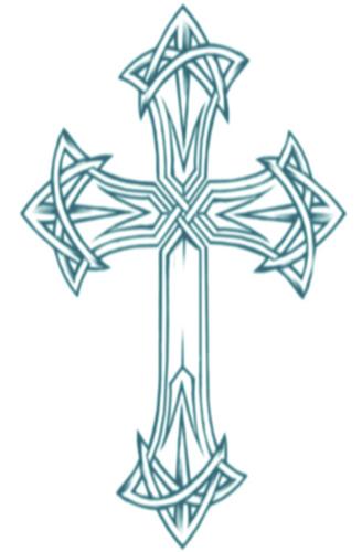 Temporary Tattoo Biker Cross Faith Tinsley