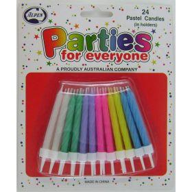 Candles Pastel Pk/24 With Holders