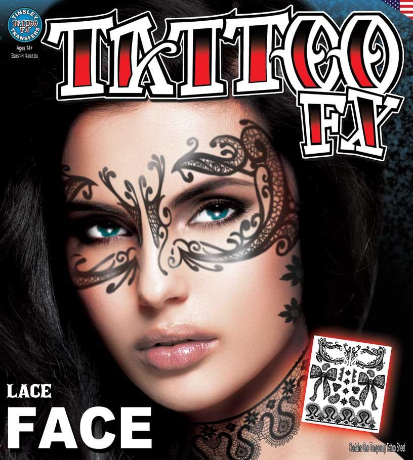 Temporary Tattoo Fx Lace Face Tinsely