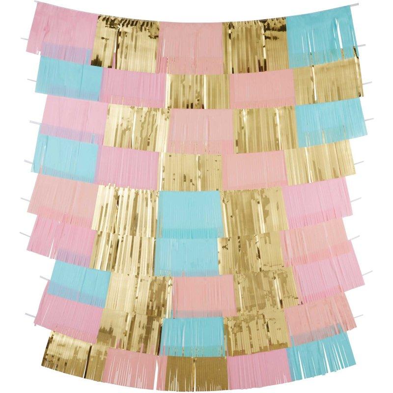 Backdrop Fringe Pastel Pink & Blue Scene Setter Pk/9 152cm