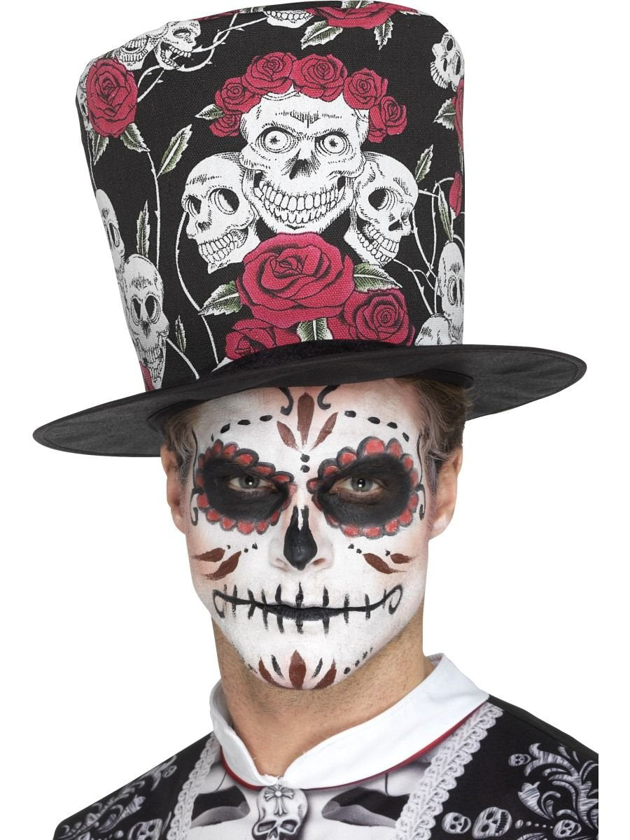 Hat Top Skull And Roses Day Of The Dead