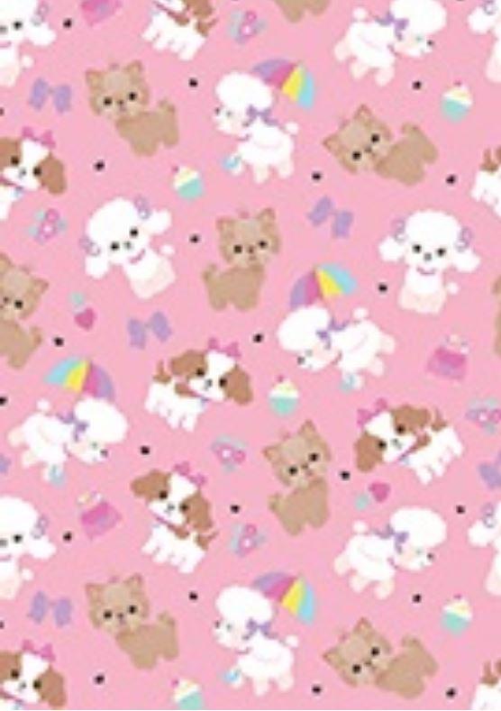 Gift Wrapping Paper Puppy Dogs Pink