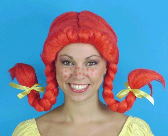 Wig Pippi Long Red With Plaits