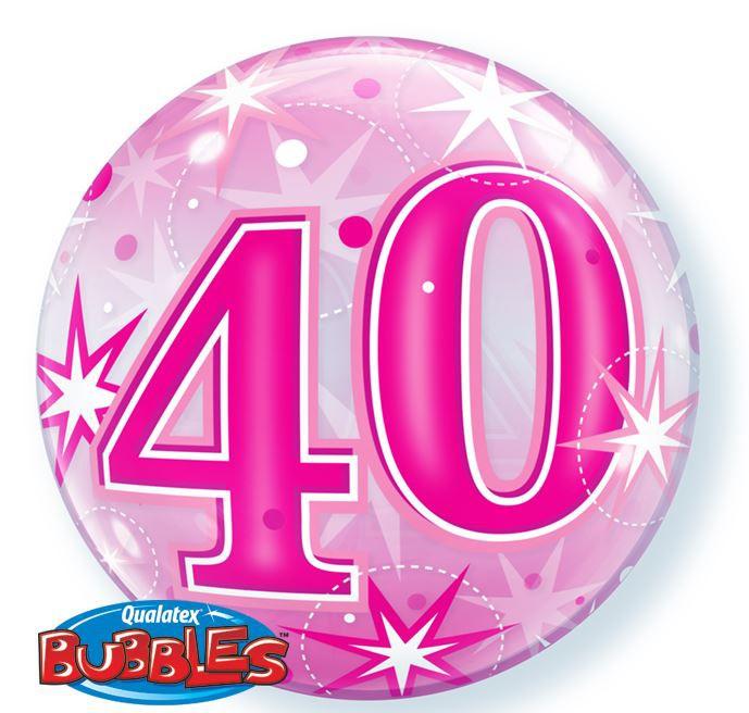 Balloon Bubble 56cm 40th Birthday Pink  Last Chance Buy