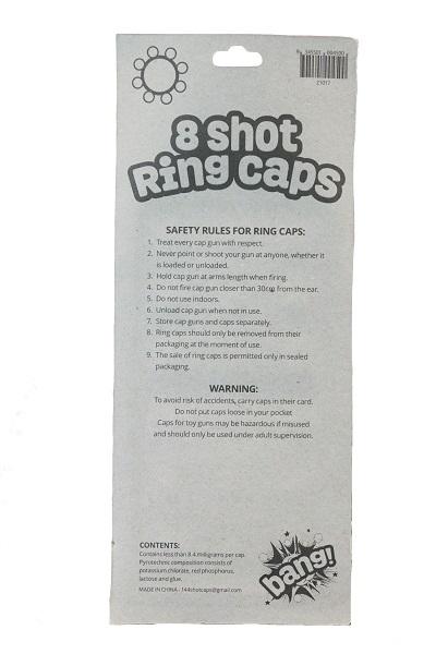 Gun Caps 8 Shot Ring 144 Shots Jumbo Pack