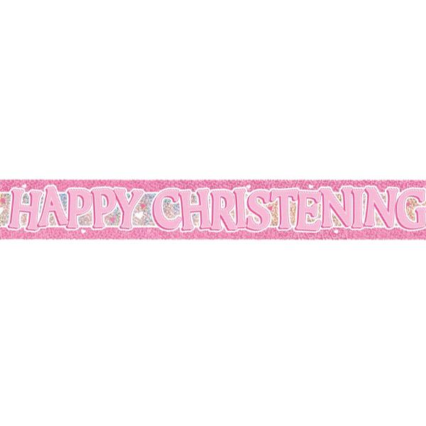 Banner Happy Christening Pink 3.6m