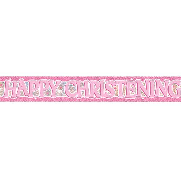 Banner Happy Christening Pink 3.6m