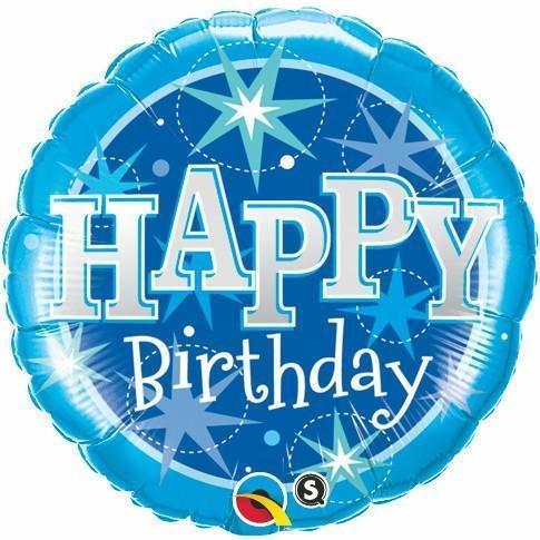 Balloon Foil 45cm Birthday Sparkle Blue