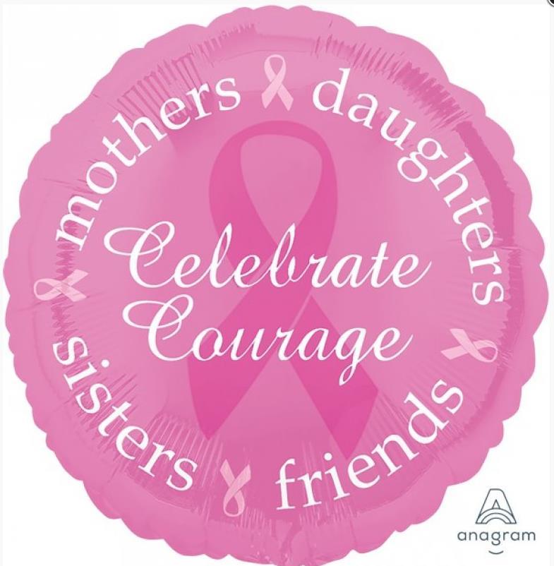 Balloon Foil 45cm Celebrate Courage Breast Cancer Inspiration
