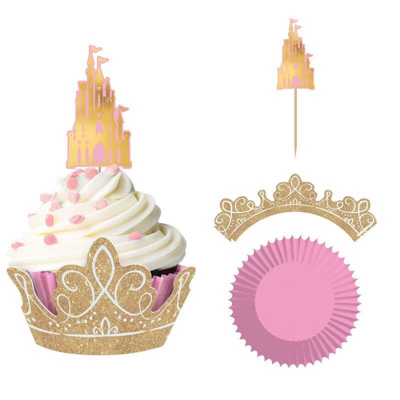 Disney Princess Cupcake Kit Once Upon A Time Glittered Pk/24