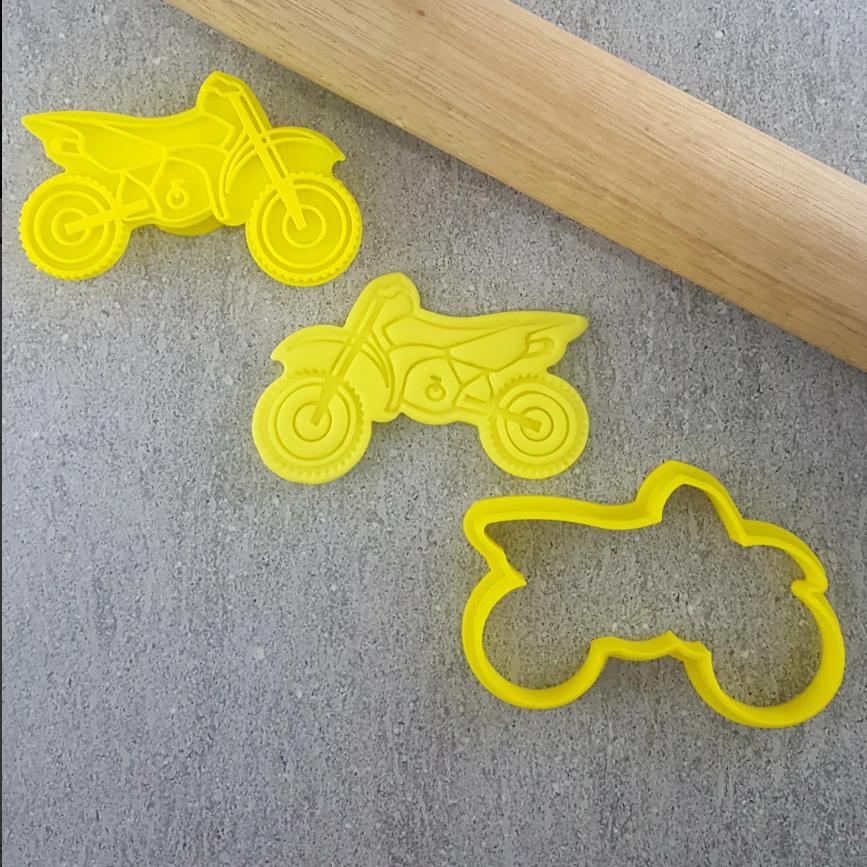 Dirt Bike Embosser & Cookie/Biscuit Cutter Set