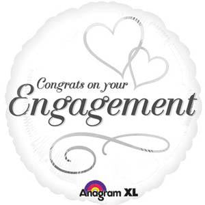 Balloon Foil 45cm Two Heart Engagement