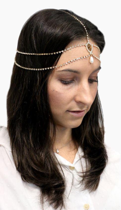Head Chain Gold Diamante 1920s