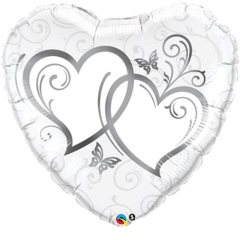 Balloon Foil Shape Entwined Hearts