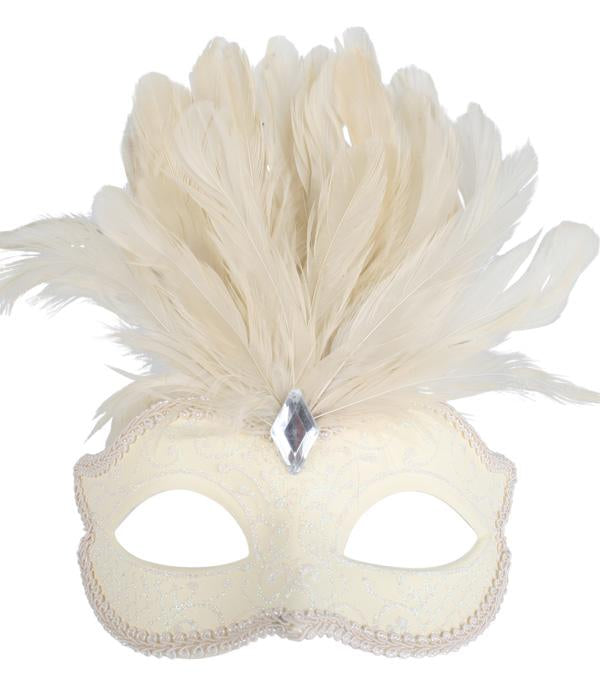 Mask Daneilla Cream With Feathers
