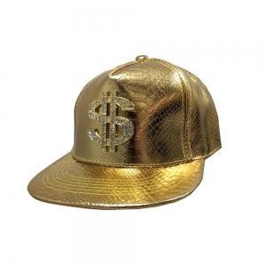 Hat Rapper Metallic Gold With Dollar Sign 1990s